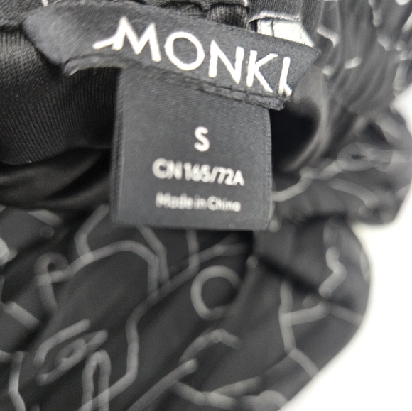 Monki Black Patterned Art Pleated Maxi Skirt S - Picture 4 of 6